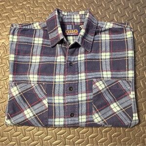 90’s Vintage Oslo Original Men's Blue Plaid Shirt 100% Cotton XL